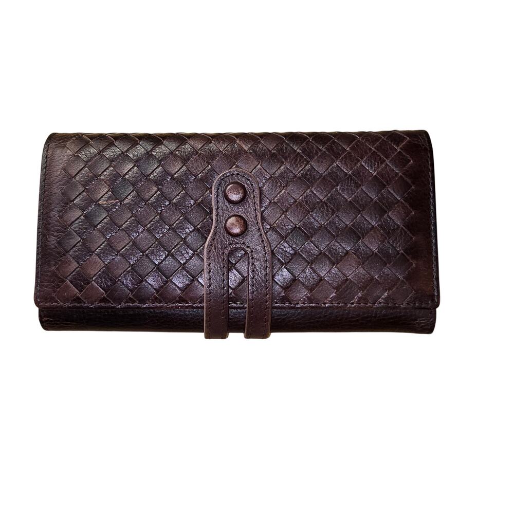 Brown Woven Braided Leather Leteulo Wallet Boho Western
